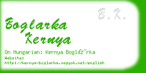 boglarka kernya business card